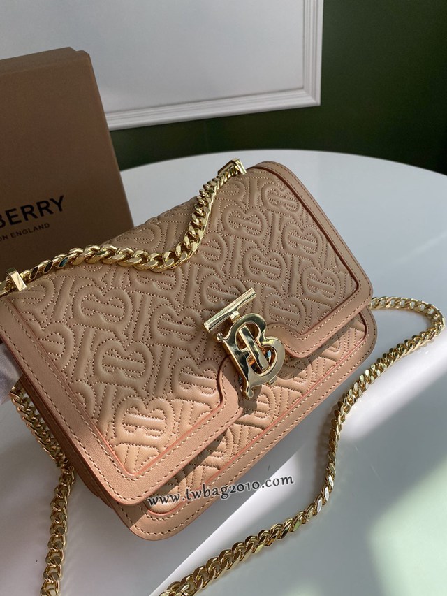 Burberry專門店新款小號TB刺繡絎縫鎖扣包 巴寶莉羔羊皮鏈條單肩斜挎女包 yxb1168